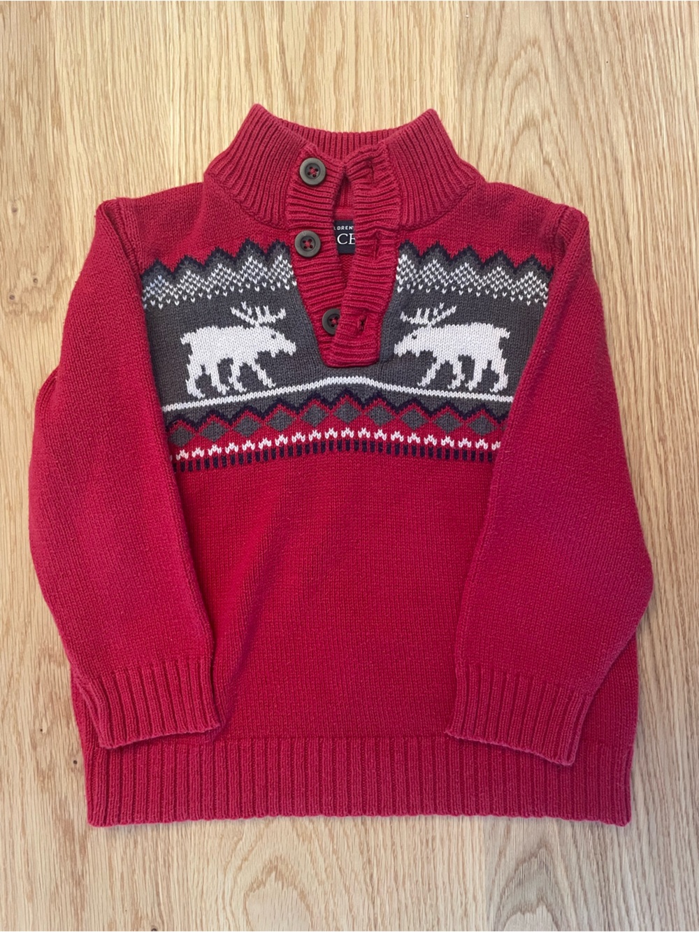 The Children's Place Red Moose Fair Isle Sweater